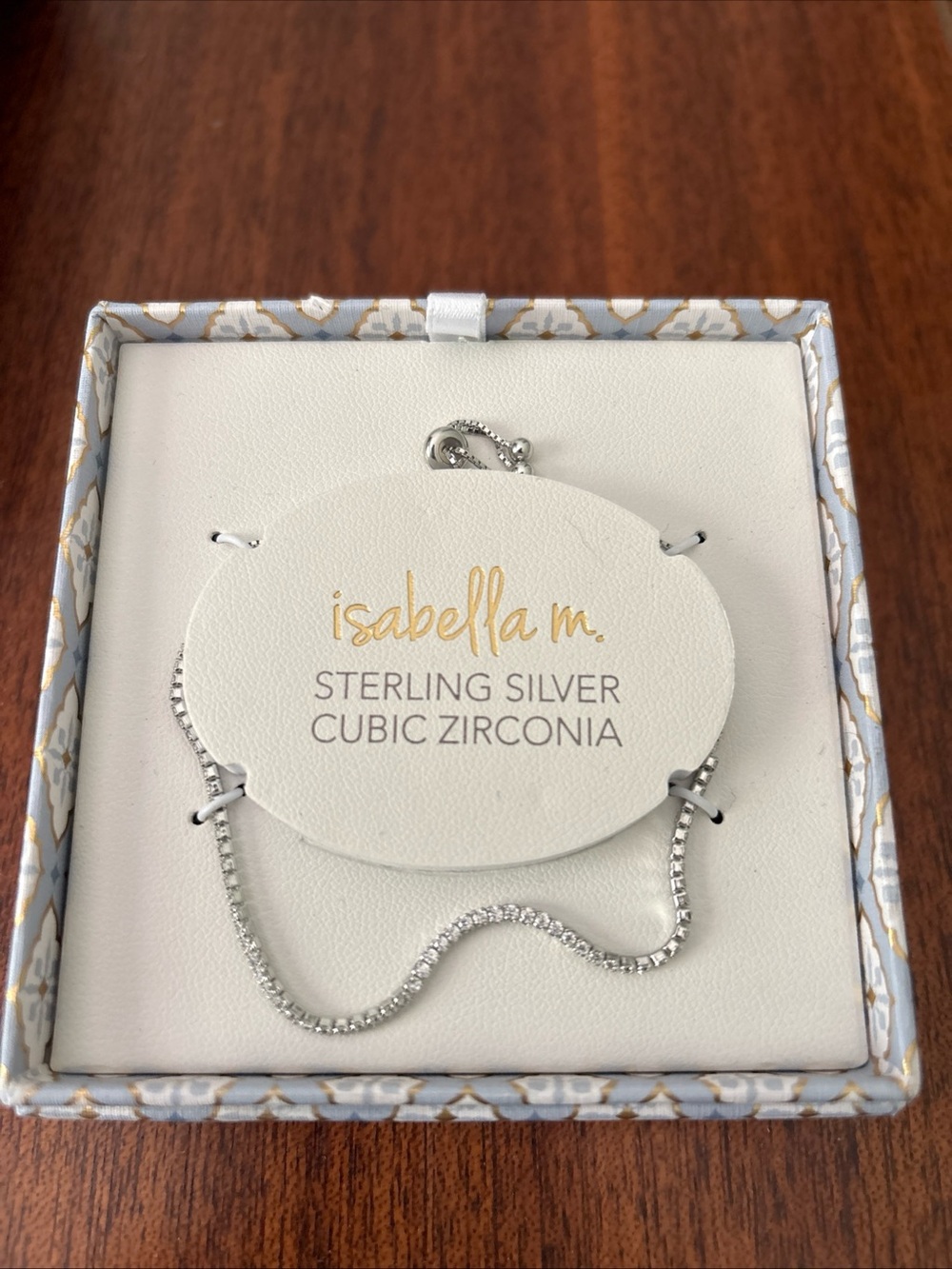 isabella m. Sterling Silver Cubic Zirconia Anklet - Silver